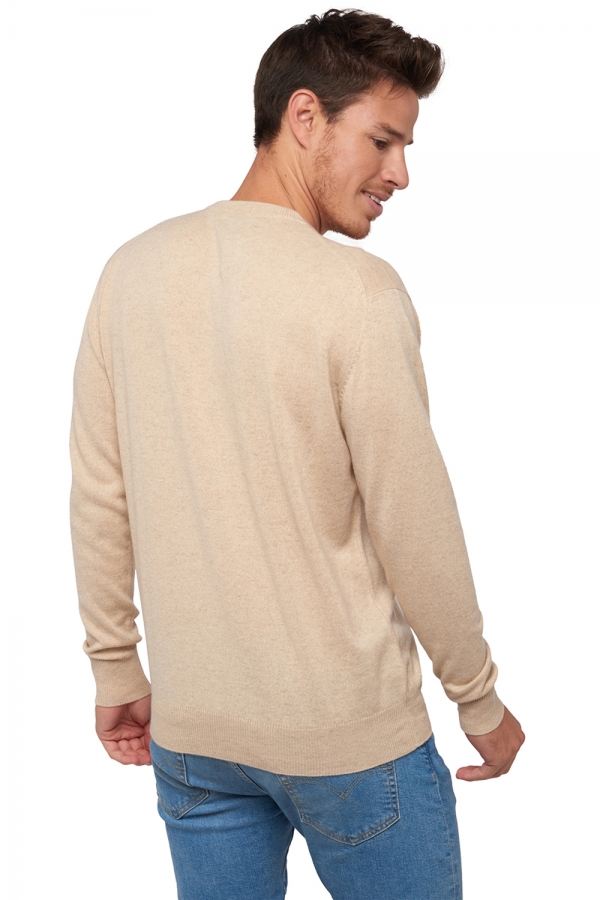 Cachemire Naturel pull homme col rond natural ness 4f natural beige l